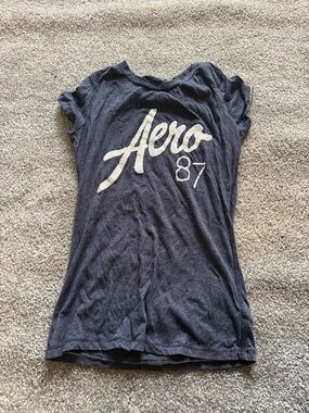 Aeropostale Navy Blue 'Aero 87' Short Sleeve Graphic Tee